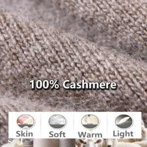 100shmere Beanie Hat for Women’s Winter Satin Lined Knitted Solid Skullies Cap Silk Lining Soft Warm Slouchy Bonnet