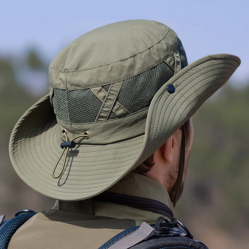 kf S42fac50d484f401f98056b439fedb26fw.webp Xinbaoguan 100% Nylon Spring/Summer Big Eaves Breathable Sunshade Fisherman Hat Men’s Sunscreen Sun Hat Fishing Hat