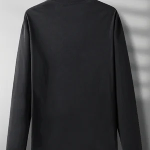 Men’s 100% pure cotton loose fit plus size comfortable casual DREAM letter printed round neck long sleeved T-shirt top
