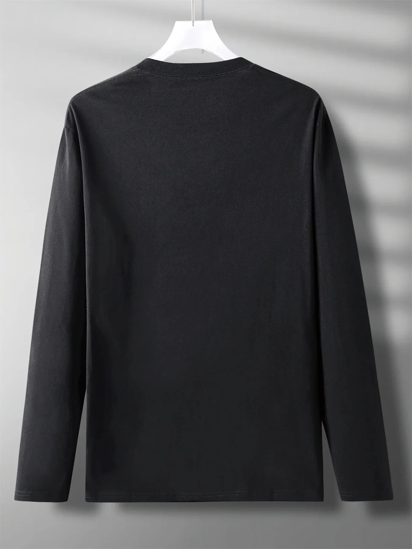 Men’s 100% pure cotton loose fit plus size comfortable casual DREAM letter printed round neck long sleeved T-shirt top
