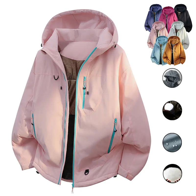 Winter Jacket Thicker Warm Waterproof Windproof Warm Casual Sports Jacket Men Women Sport Hiking Running Hooded Casual Warm Coat