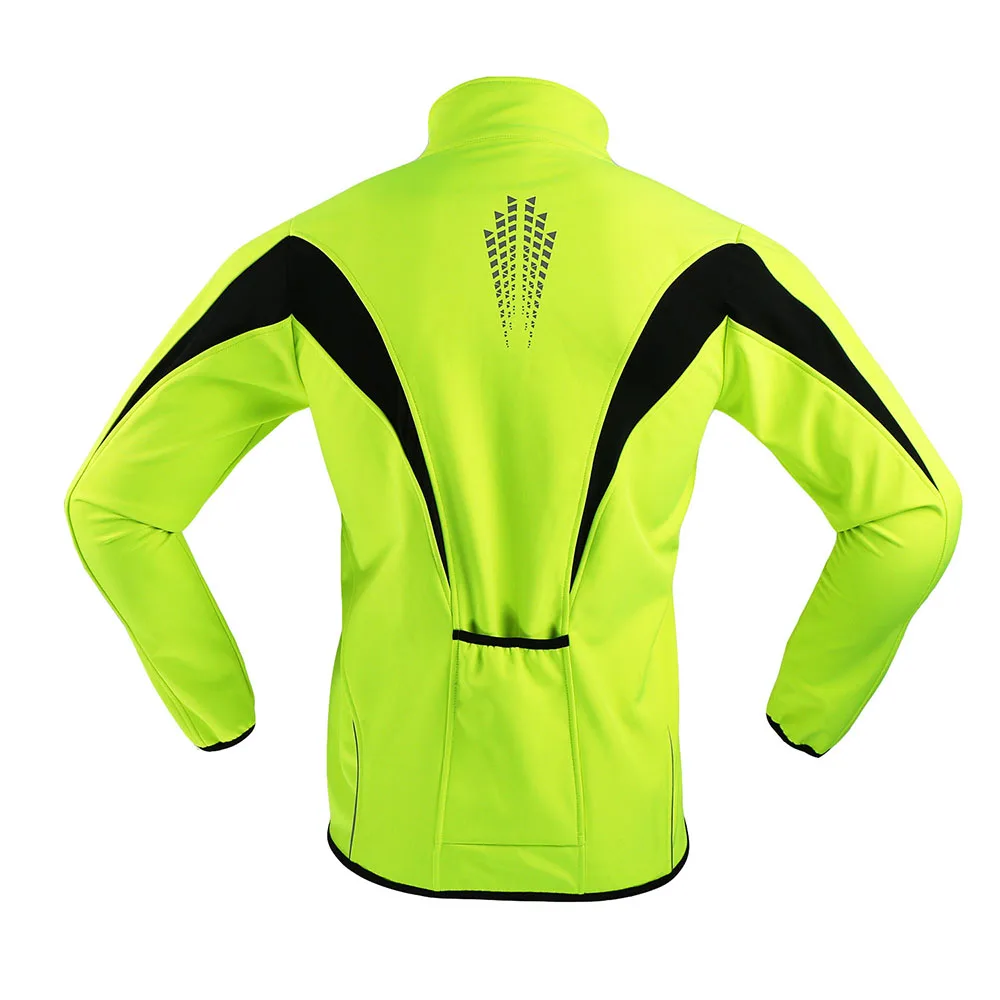 ARSUXEO Men’s Winter Cycling Jacket Thermal Fleece Softshell Windbreaker Waterproof Breathable Reflective Bicycle Clothing
