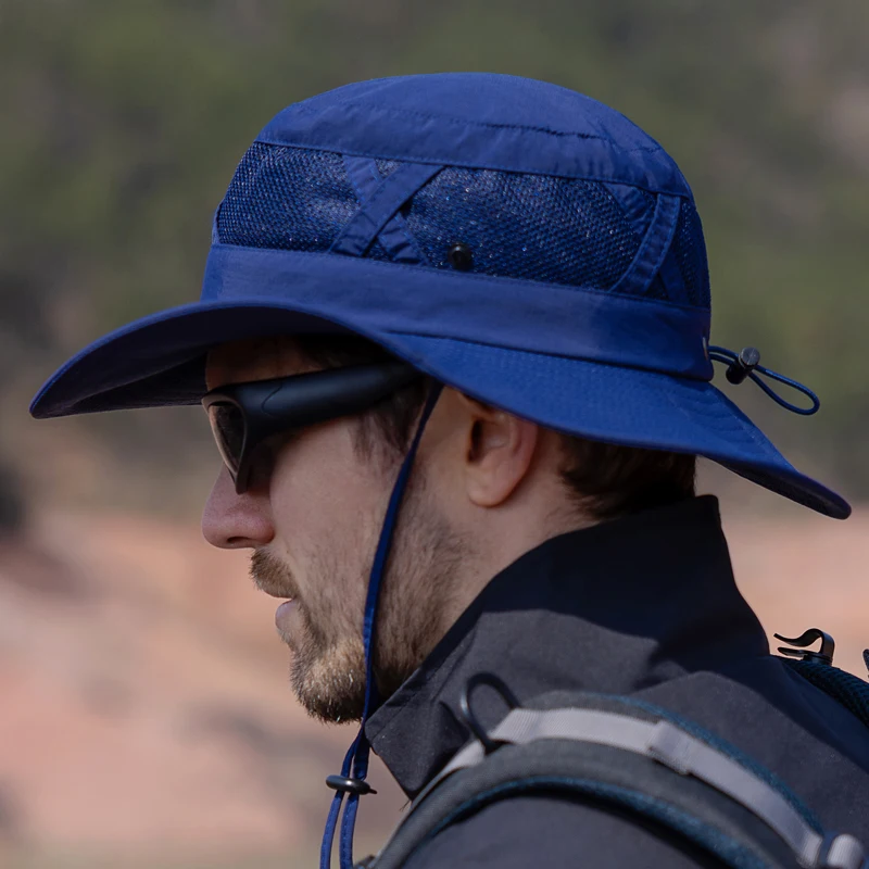 Xinbaoguan 100% Nylon Spring/Summer Big Eaves Breathable Sunshade Fisherman Hat Men’s Sunscreen Sun Hat Fishing Hat