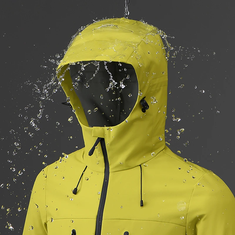 JNLN Women Men Waterproof Jacket Hiking Camping Trekking Windbreaker Unisex Outdoor Sporty Rain Coat Hooded Climbing Clothes