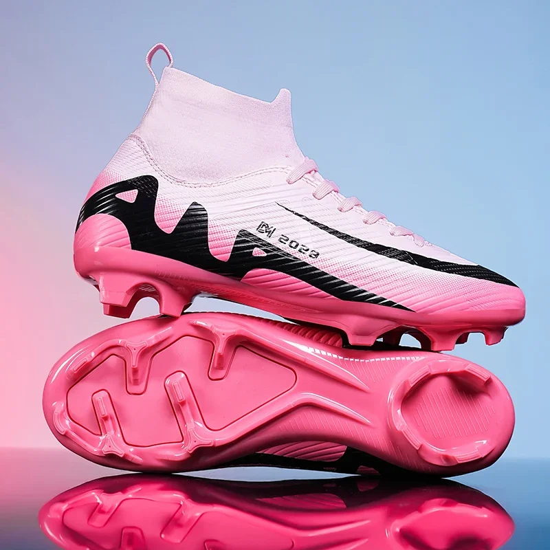 Fashion Pink Soccer Boots Men Professional Lightweight Sock Men’s Football Shoe Outdoor Non-slip Original Football Boot Sneakers
