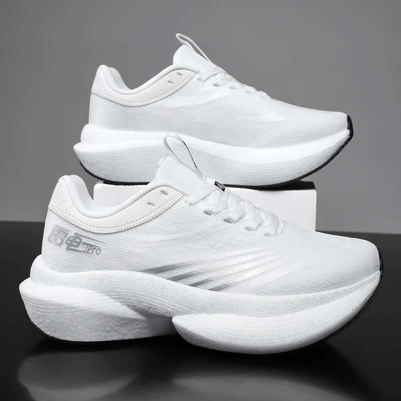 New Running Shoes Carbon Board Marathon Men Sports Breathable Lightweight Women’s Comfortable Athletic Nonskid Sneakers Casual