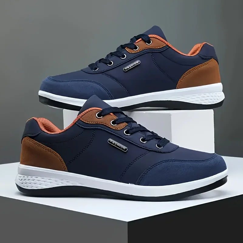 kf Sde1d8951ab8d48dda9d6b09576e1779cA.webp YRZL Men Shoes Spring Autumn Waterproof Walking Sneakers Leisure Male Leather Sports Shoes Non-Slip Footwear Tennis for Men
