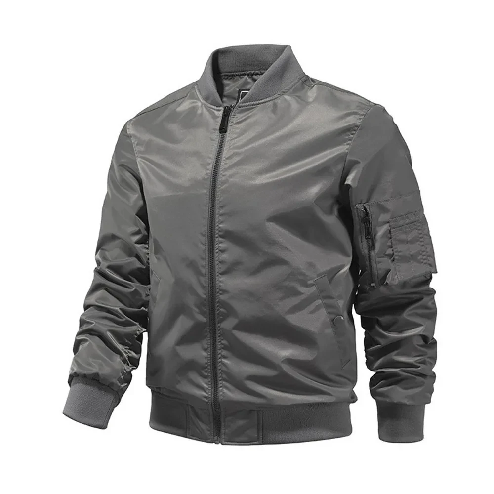 2024 New Spring Summer Bomber Jacket Men Solid Color Fashion Aviator Baseball Jackets New In Outerwears Jackets for Men S-5XL
