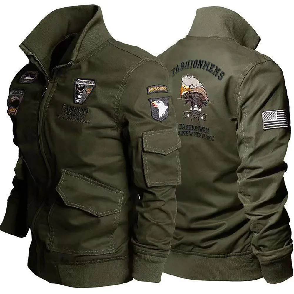 kf Sf71221ea28e544fdbf6f7c374a682bb2e.webp Men’s Tactical Motorcycle Riding Jacket Military SWAT Combat Army Pilot Windbreaker Autumn Multi-Pocket Cargo Coat Outdoor Biker