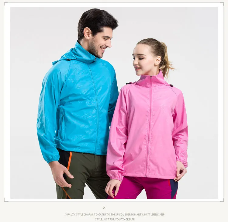 Camping Rain Coat Men Women Windbreaker Women Men’s Waterproof Jacket Sun Protect Clothing Fishing Rain Wind Breaker Jacket Men