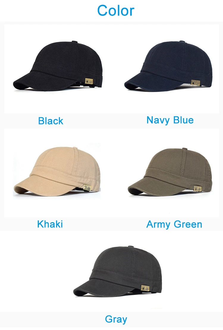 Short Brim Baseball Cap Cotton Men Women Soft Vintage Dad Hat Adjustable Trucker Style Low Profile Caps