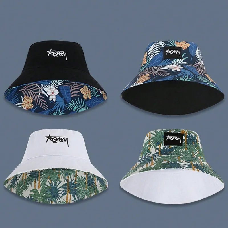 Embroidered printed fisherman hat for men and women, suitable for outdoor leisure activities, sun protection hat for all seasons