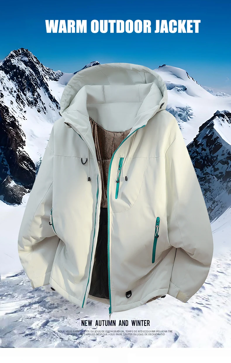 Winter Jacket Thicker Warm Waterproof Windproof Warm Casual Sports Jacket Men Women Sport Hiking Running Hooded Casual Warm Coat