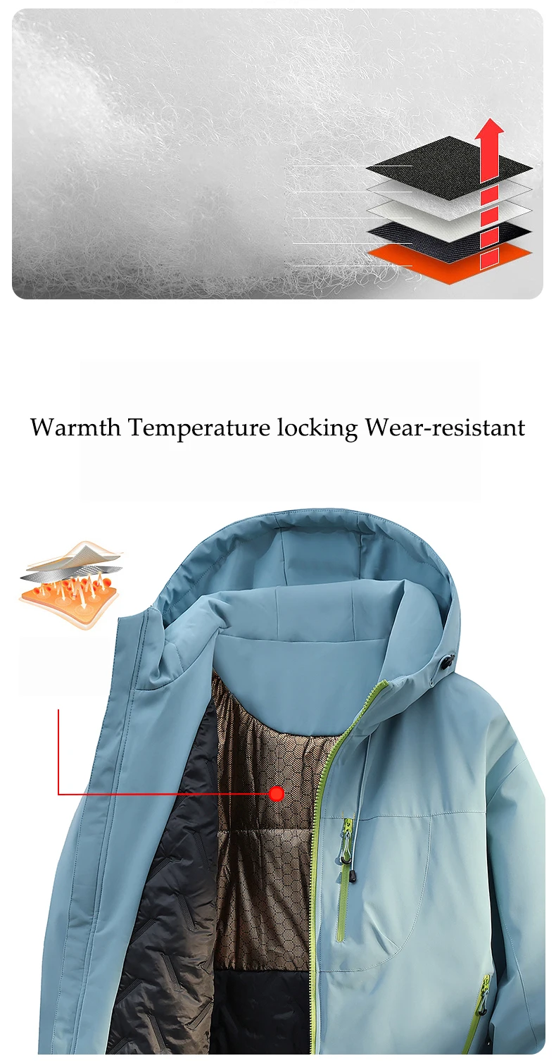 Winter Jacket Thicker Warm Waterproof Windproof Warm Casual Sports Jacket Men Women Sport Hiking Running Hooded Casual Warm Coat