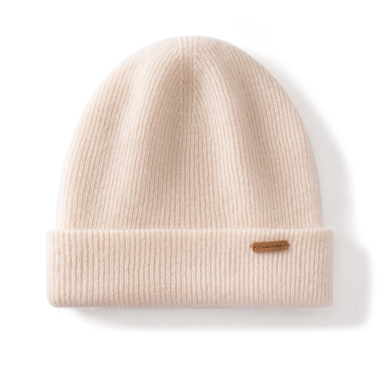 100% Cashmere Hat For Women Men Outdoor 2-Layer Thickened Warm Winter Hats Solid Caps Knit Seamless Beanie Hat Unisex