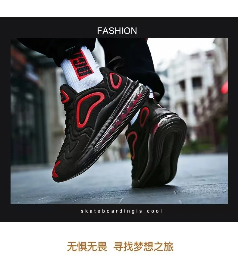 Air Cushion Casual Sneakers Men’s Mesh Low-Top Trendy Platform Running Shoes