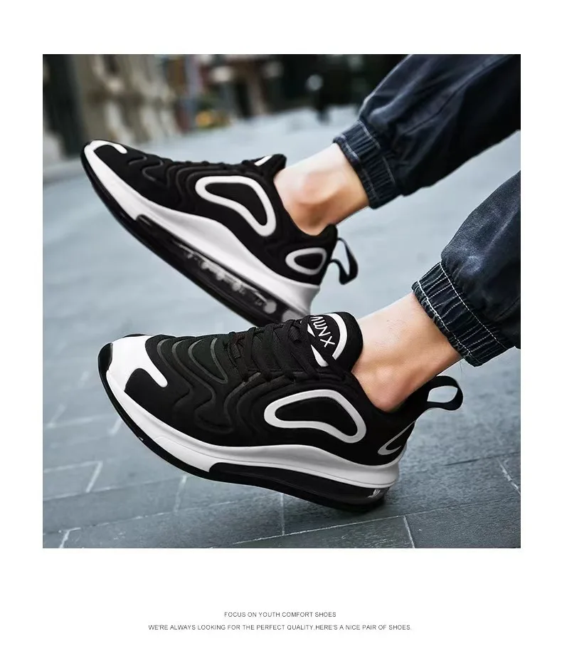 Air Cushion Casual Sneakers Men’s Mesh Low-Top Trendy Platform Running Shoes