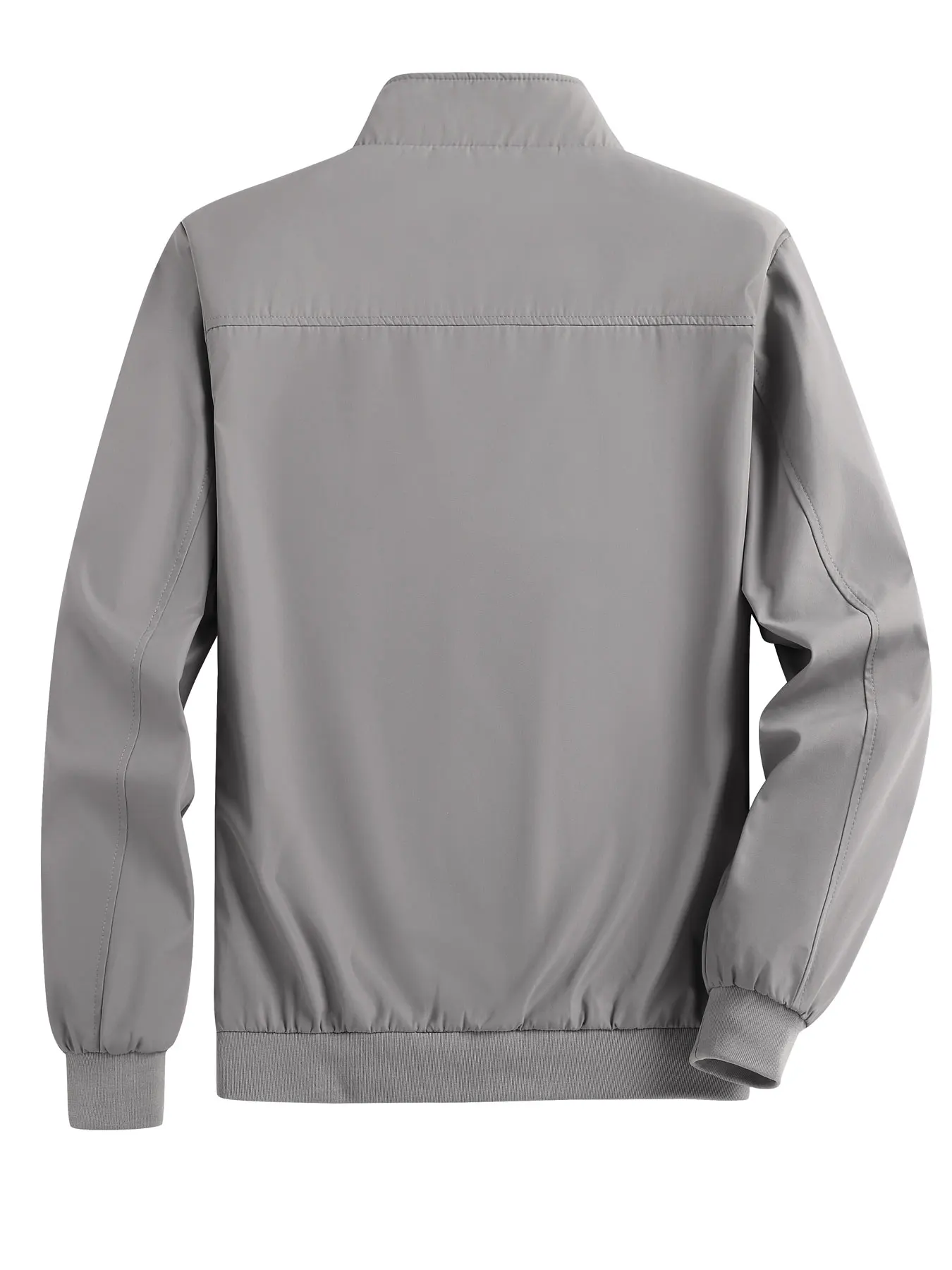 Men’s Spring and Autumn Thin Casual Jacket Solid Color Stand Collar Cardigan Jacket Men’s Outdoor Sports Casual Versatile Top