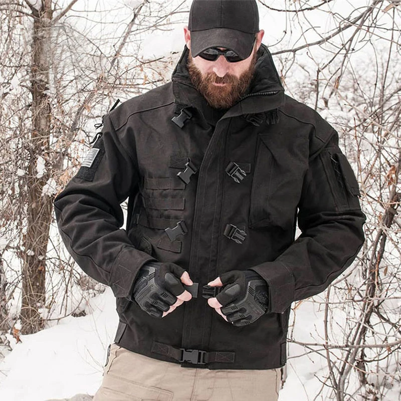High Quality Military Tactical Jacket Men Waterproof Wear-resistant Multi-pocket Bomber Jackets Outdoor Hiking Windproof Coat
