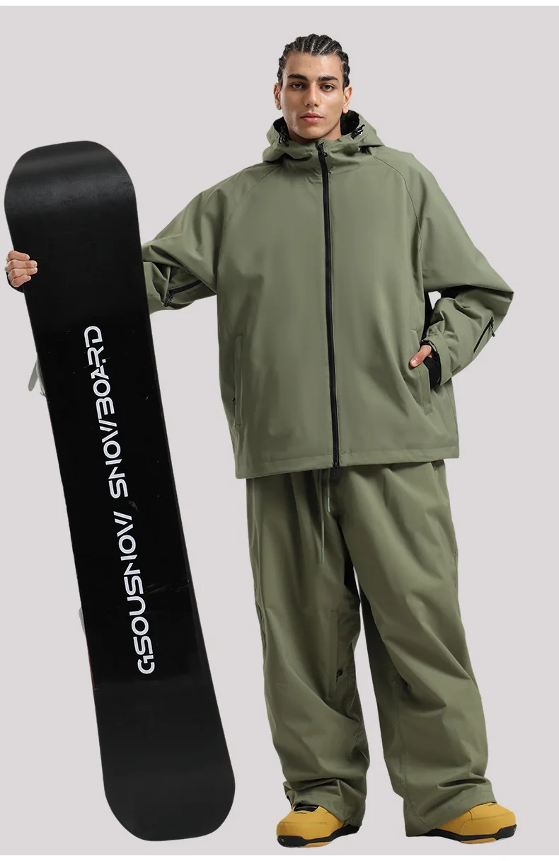 GSOU SNOW Winter Ski Jacket Men Waterproof Insulated Snow Tops Super Loose Snowboard Clothes Breathable Windproof Skiing Hoodies