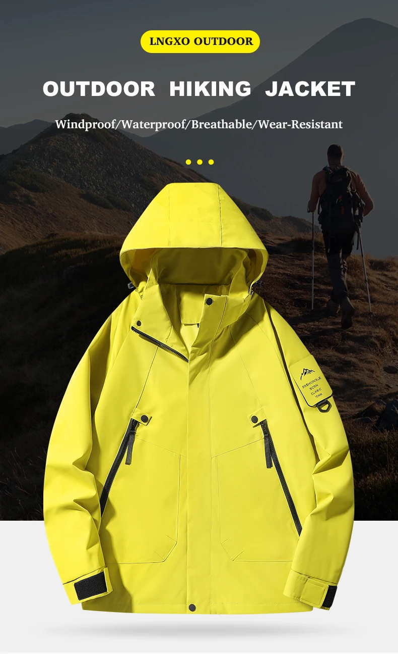 JNLN Women’s Men’s Waterproof Jacket Climbing Hiking Camping Trekking Windbreaker Unisex Outdoor Windproof Rain Coat Antifouling