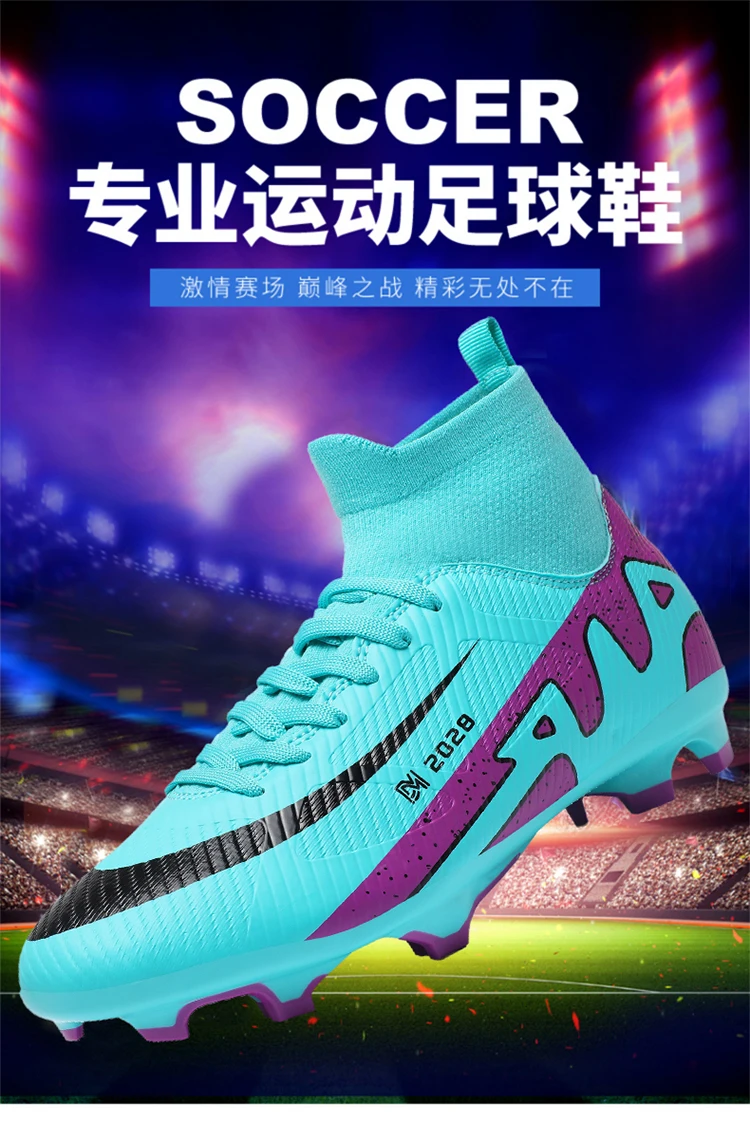 Fashion Pink Soccer Boots Men Professional Lightweight Sock Men’s Football Shoe Outdoor Non-slip Original Football Boot Sneakers
