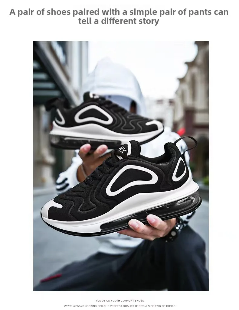 Air Cushion Casual Sneakers Men’s Mesh Low-Top Trendy Platform Running Shoes