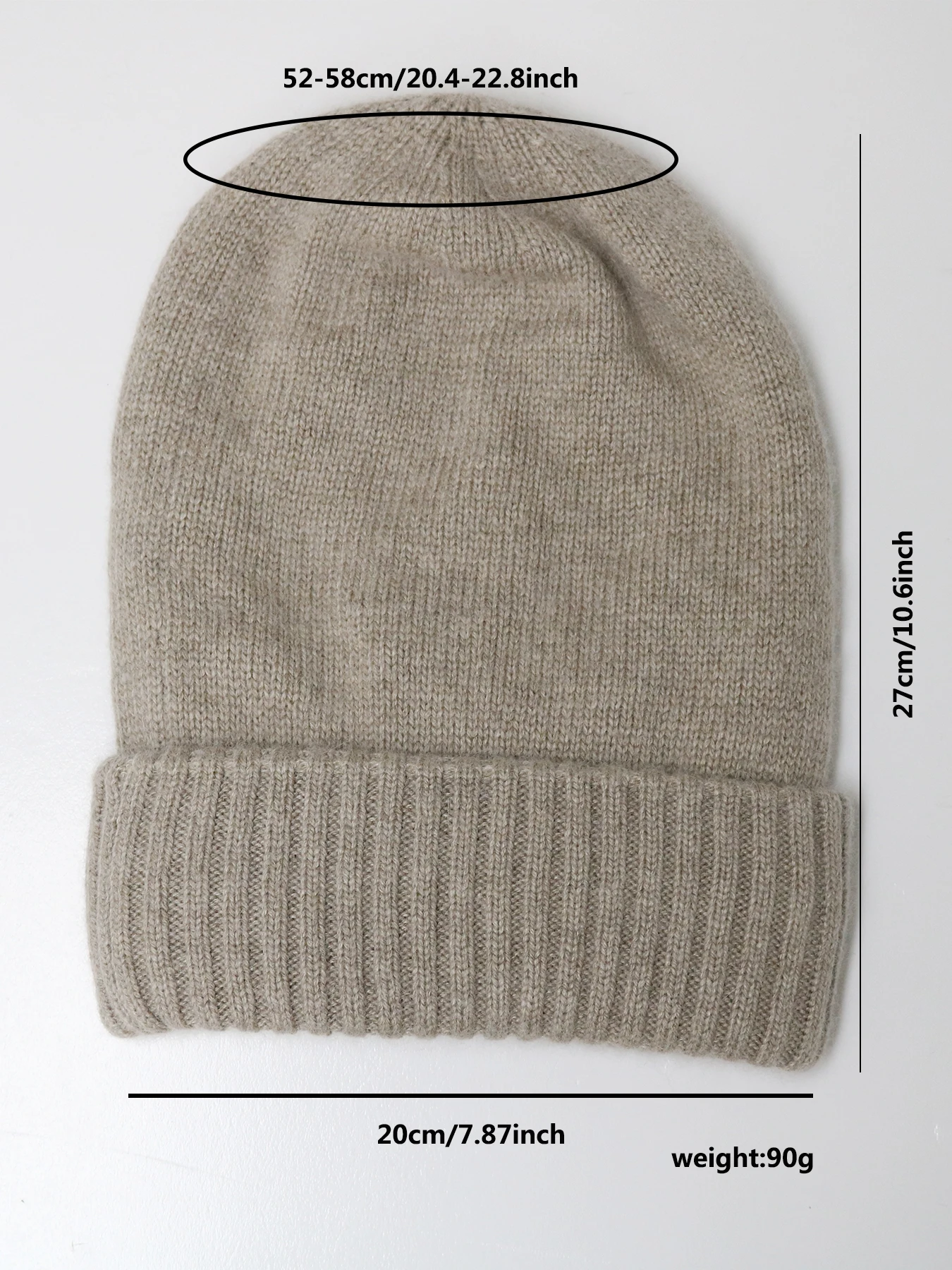 100shmere Beanie Hat for Women’s Winter Satin Lined Knitted Solid Skullies Cap Silk Lining Soft Warm Slouchy Bonnet