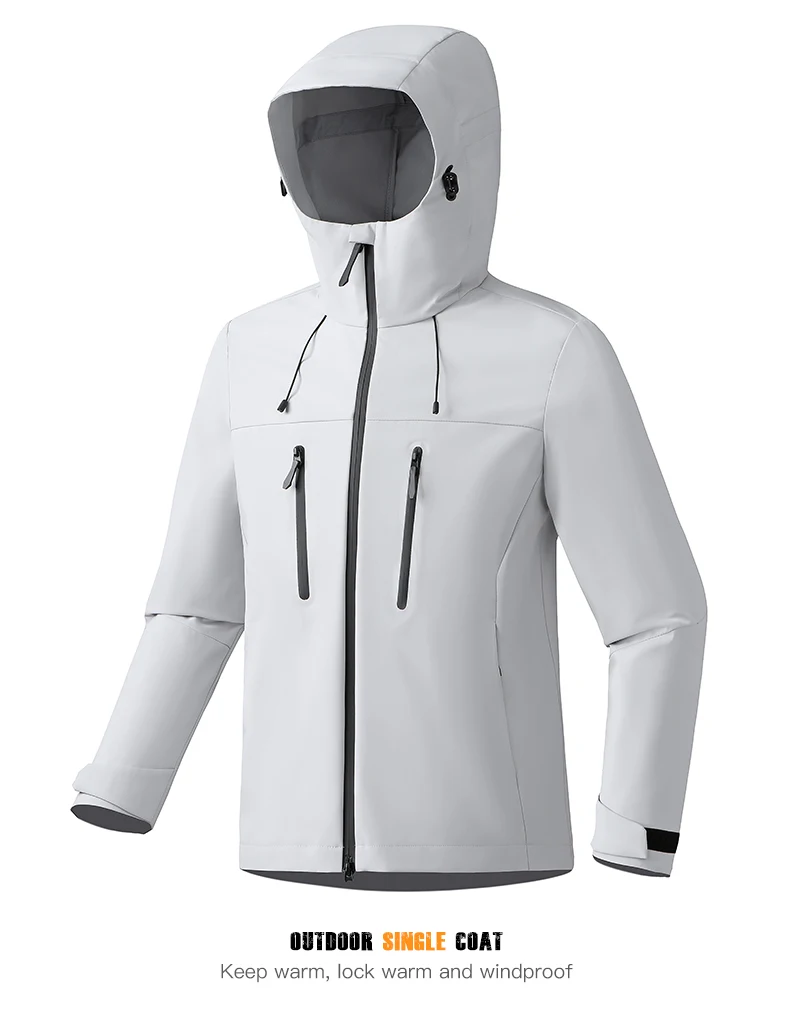 JNLN Women Men Waterproof Jacket Hiking Camping Trekking Windbreaker Unisex Outdoor Sporty Rain Coat Hooded Climbing Clothes