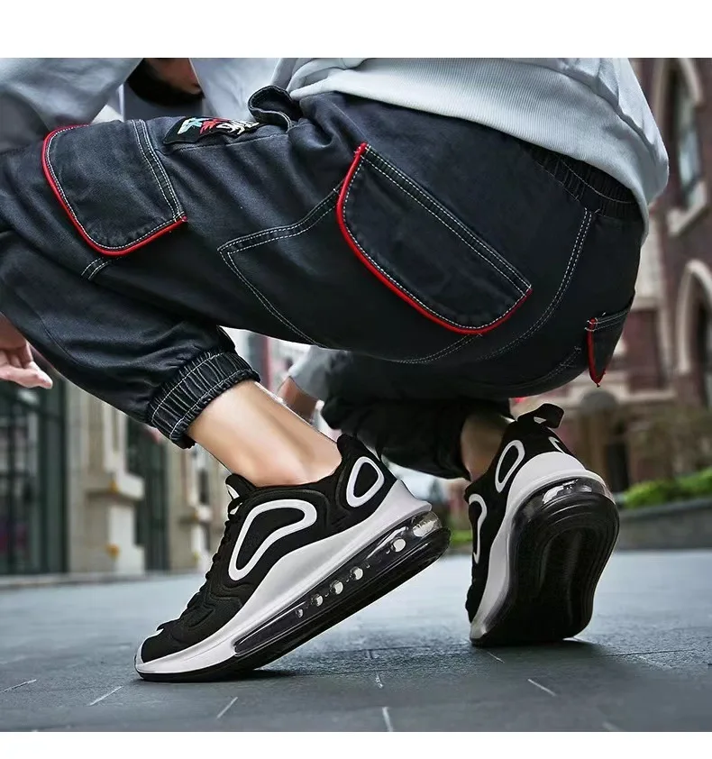 Air Cushion Casual Sneakers Men’s Mesh Low-Top Trendy Platform Running Shoes