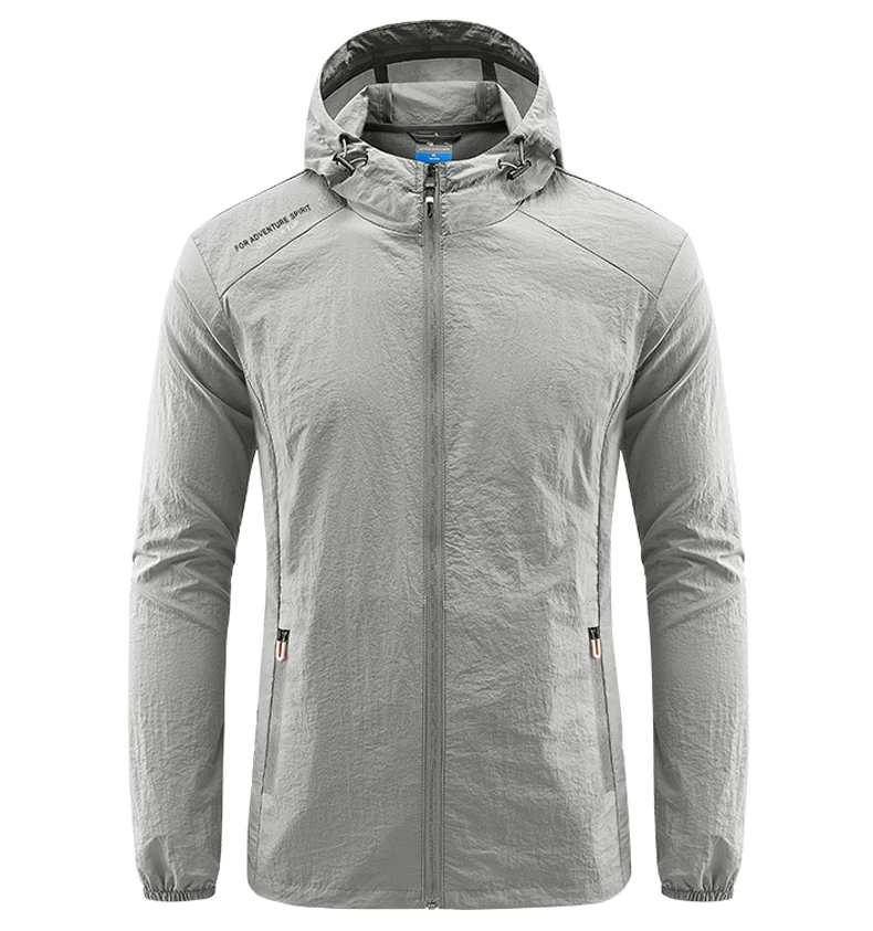 Summer Men Hiking Fishing Cycling Hooded Gym Sport Windbreaker Ultra Light Coat Men Outdoor Quick Dry Sun-Protective Thin Jacket