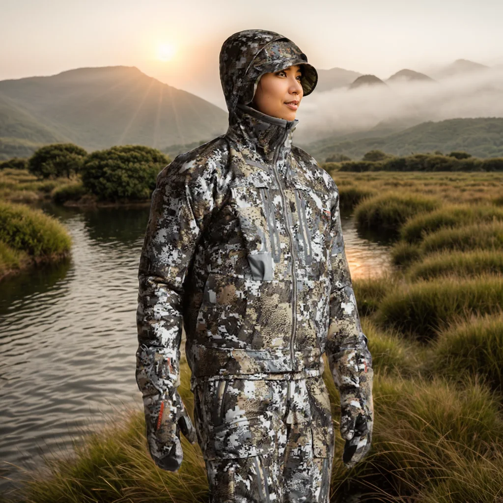 Ainfad Men’s fall winter camouflage waterproof insulation fishing Incinerator Aerolite Jacket hunting clothing