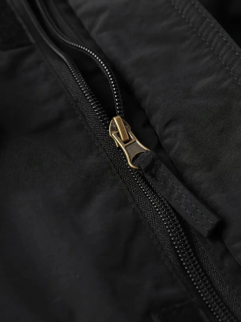 Detachable windproof sleeved hooded jacket suitable for outdoor activities men’s casual waterproof multi pocket jacket vest