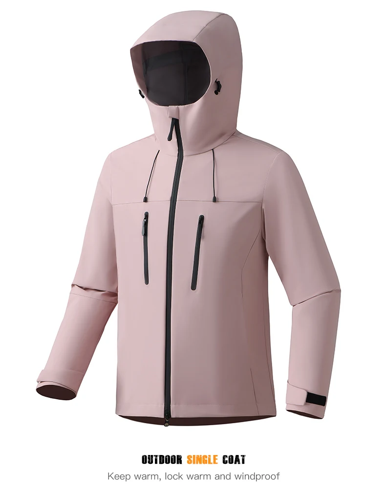 JNLN Women Men Waterproof Jacket Hiking Camping Trekking Windbreaker Unisex Outdoor Sporty Rain Coat Hooded Climbing Clothes