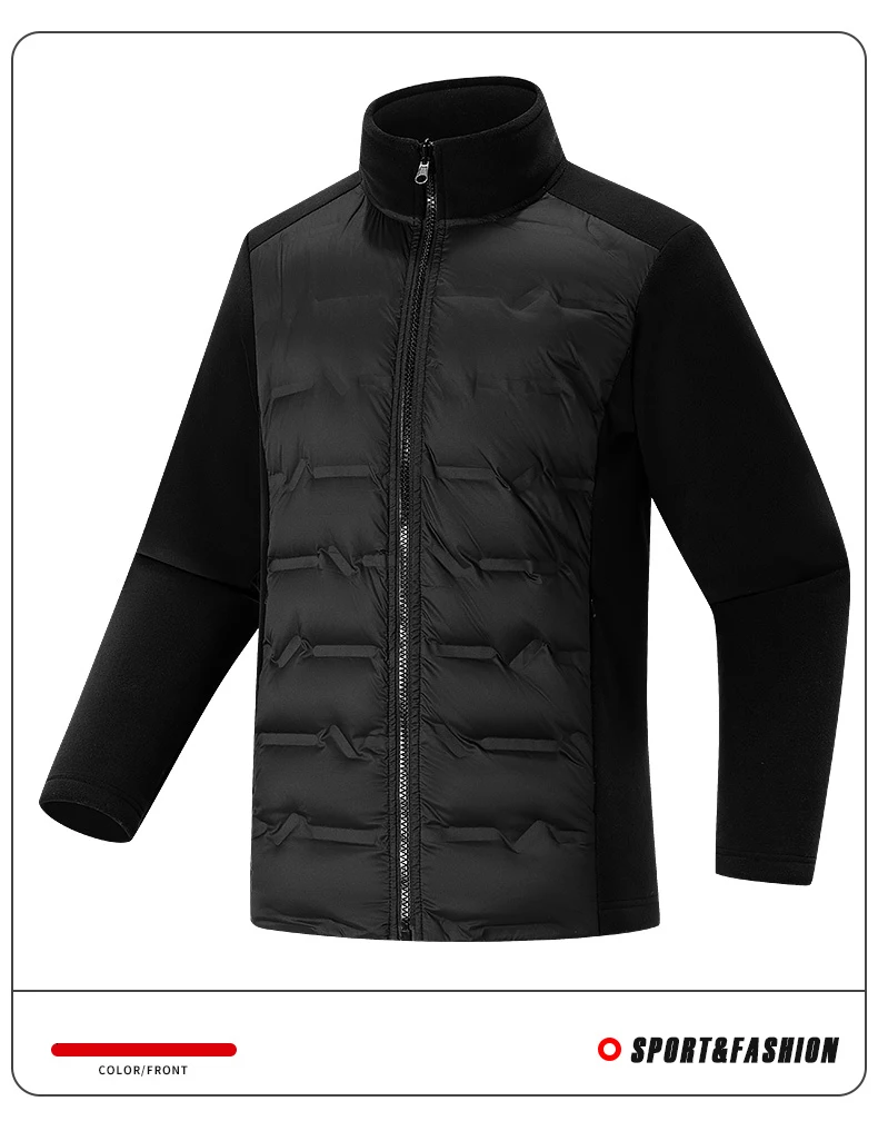 LNGXO Unisex Warm Fleece Windbreaker Men Women Winter Duck Down Jacket Outdoor Hiking Camping Mountaineering Windproof Coat