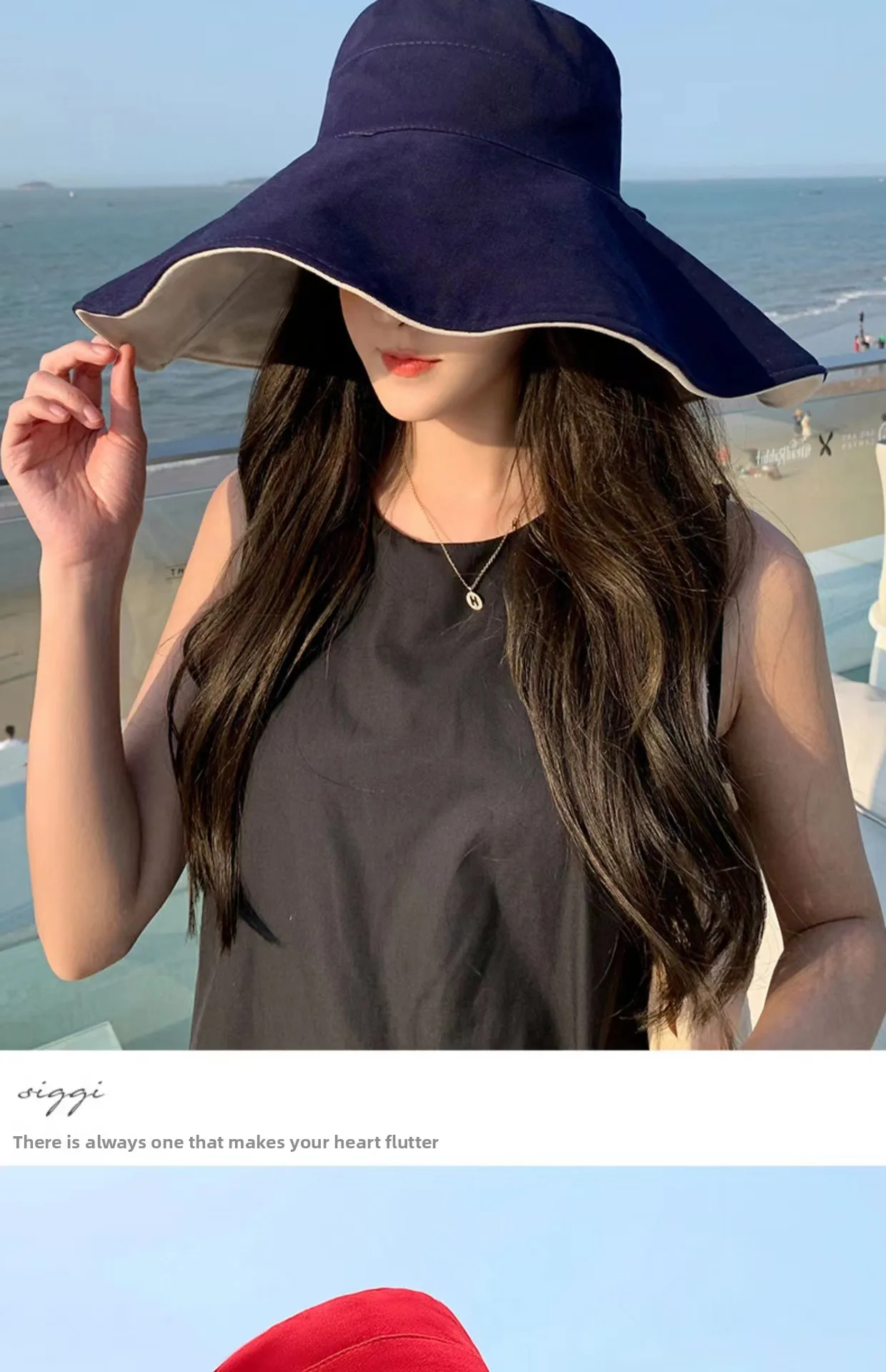 1Pc Doublesided Largebrim Hat Perfect for Summer Beach Style Outdoor Commuting Vacation Sun Protection Fashionable and Versatile