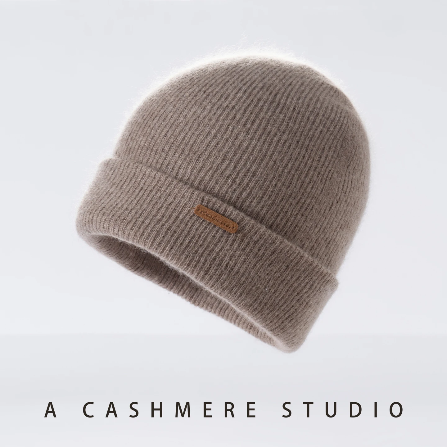 100% Cashmere Hat For Women Men Outdoor 2-Layer Thickened Warm Winter Hats Solid Caps Knit Seamless Beanie Hat Unisex