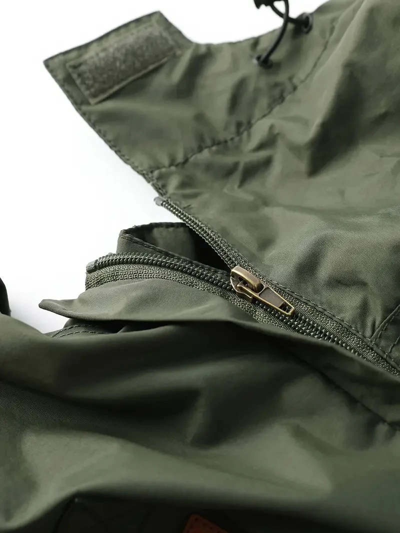Detachable windproof sleeved hooded jacket suitable for outdoor activities men’s casual waterproof multi pocket jacket vest