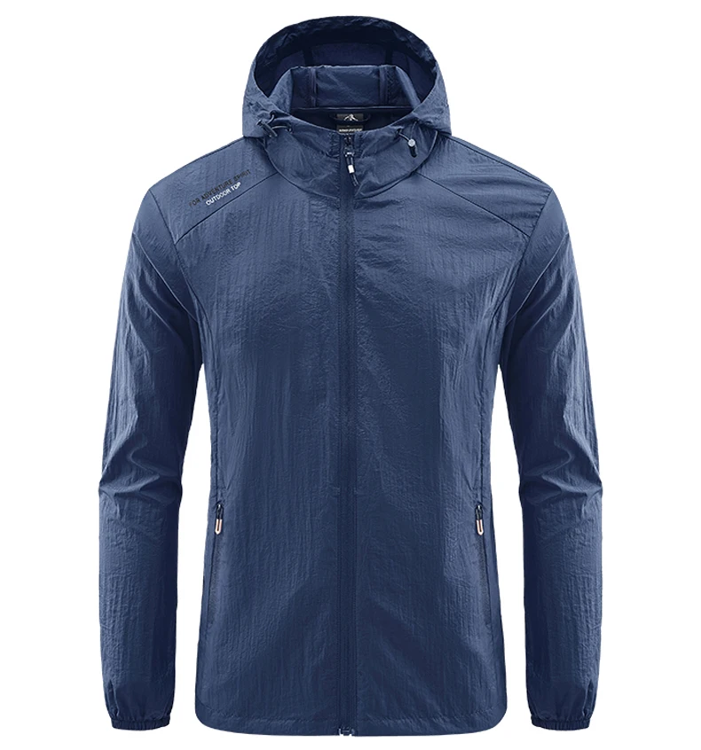 Summer Men Hiking Fishing Cycling Hooded Gym Sport Windbreaker Ultra Light Coat Men Outdoor Quick Dry Sun-Protective Thin Jacket