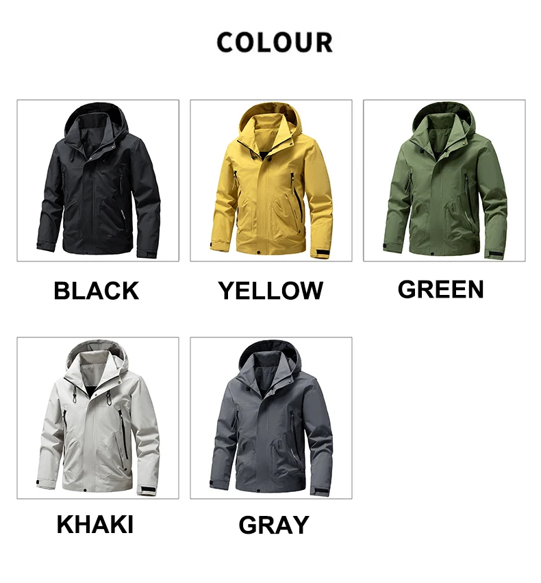 CHRLCK Unisex’s Waterproof Hiking Jackets Windproof Windbreakers Men Women Camping Fishing Trekking Anti-scratch Coats