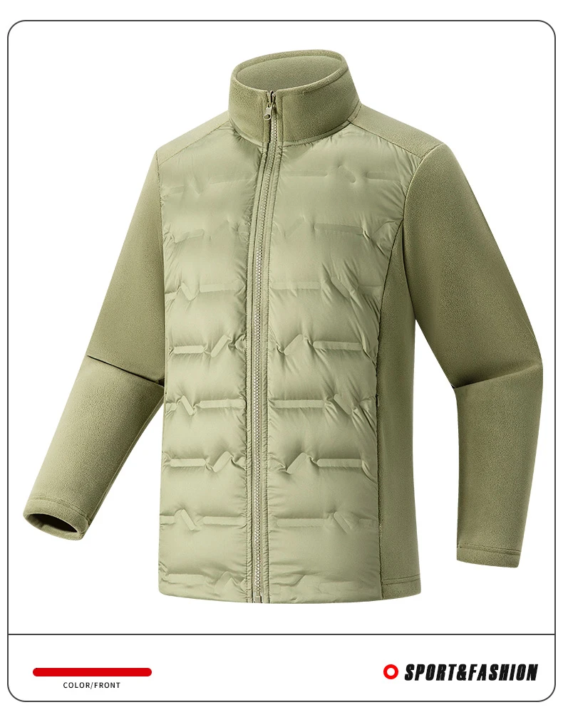 LNGXO Unisex Warm Fleece Windbreaker Men Women Winter Duck Down Jacket Outdoor Hiking Camping Mountaineering Windproof Coat
