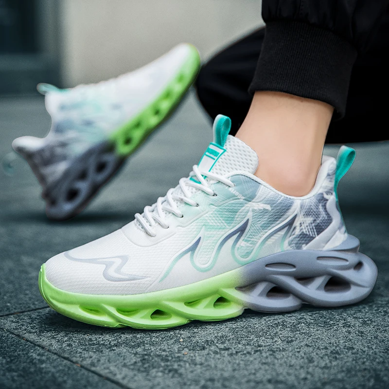 Running Shoes men Mesh Breathable Flat Cushioning Soft Comfortable Sneakers Outdoor Gym Trendy Casual Jogging Shoes for Men