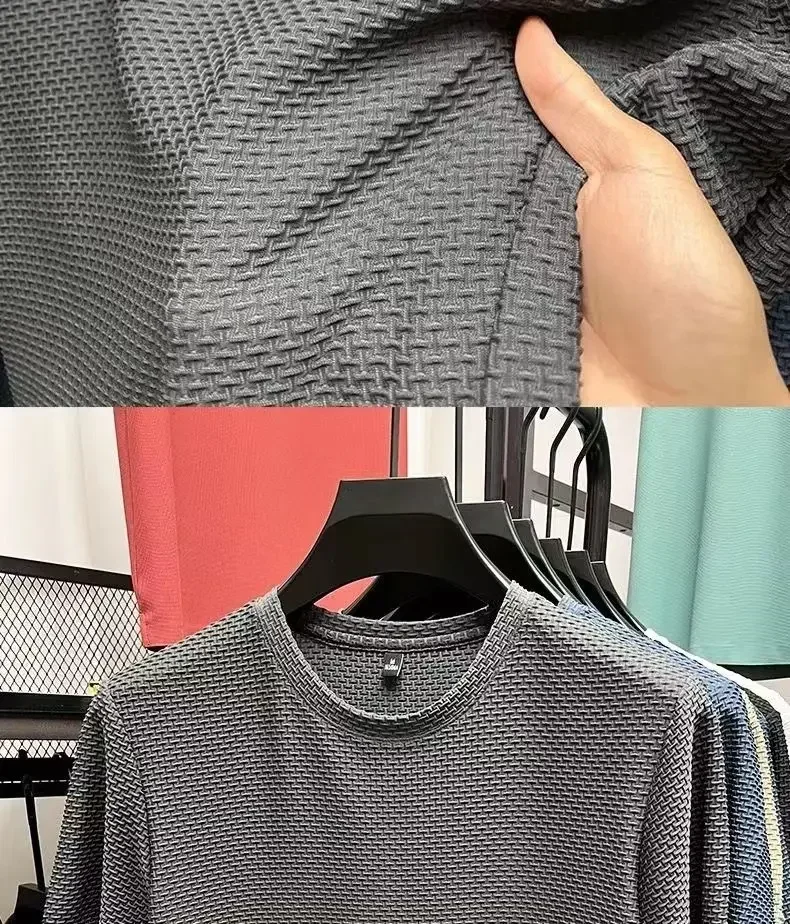 Summer Men’s Round Neck Short Sleeved T-shirt M-5XL Oversize Wrinkle Resistant Breathable Top Texture Fabric Versatile Tees