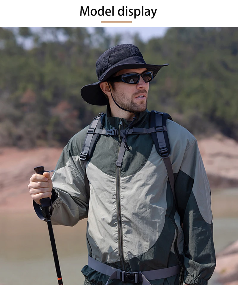 Xinbaoguan 100% Nylon Spring/Summer Big Eaves Breathable Sunshade Fisherman Hat Men’s Sunscreen Sun Hat Fishing Hat