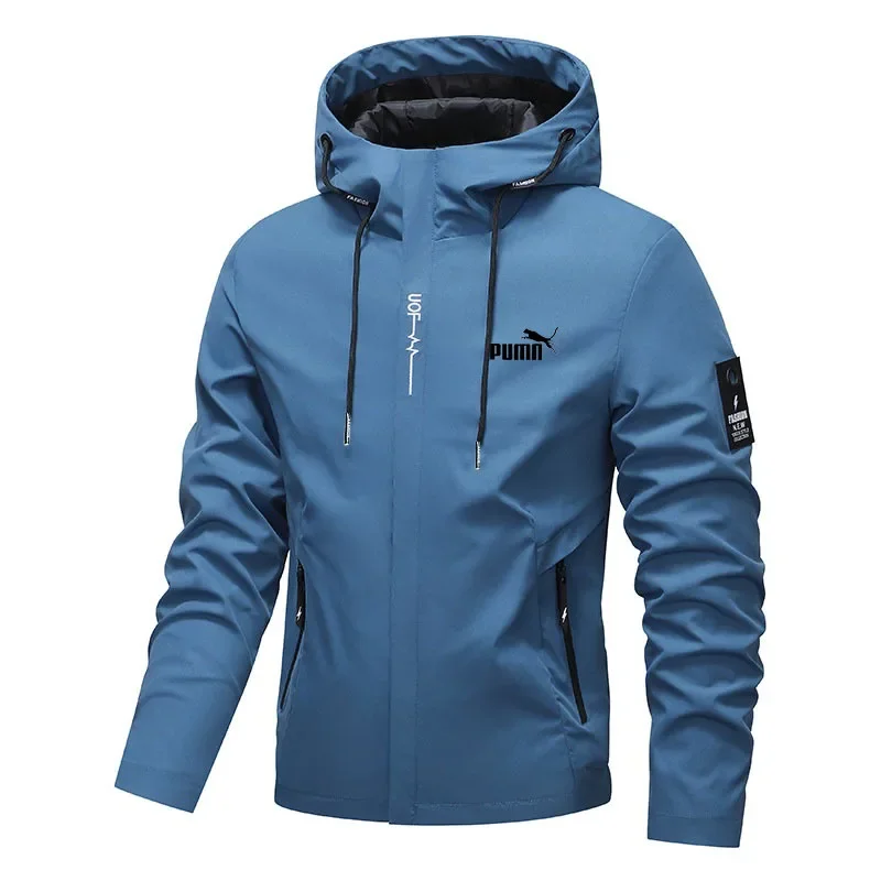 Men’s spring-autumn trend hooded jacket, new outdoor lightweight riding jacket with hood, casual style hiking windproof jacket