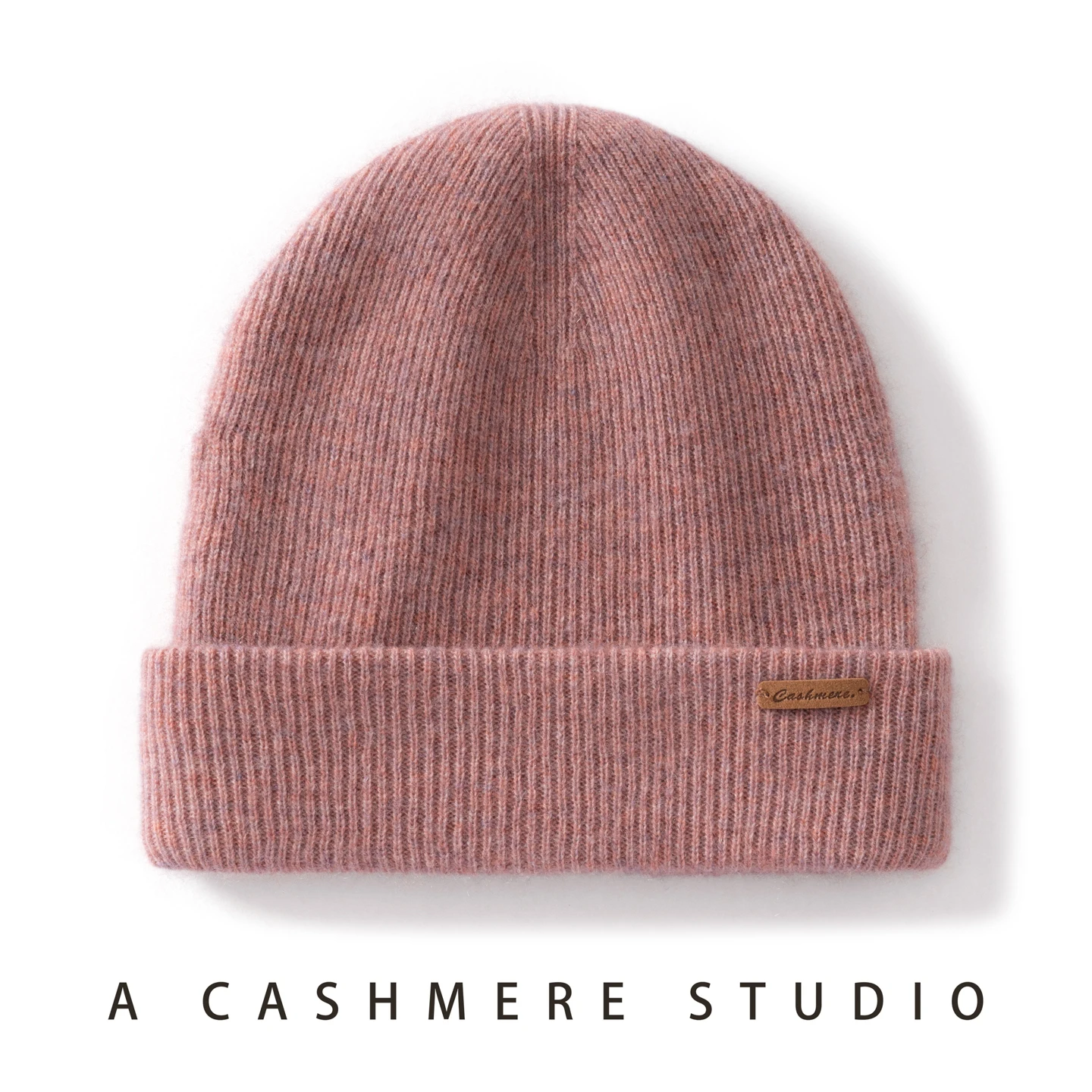 100% Cashmere Hat For Women Men Outdoor 2-Layer Thickened Warm Winter Hats Solid Caps Knit Seamless Beanie Hat Unisex