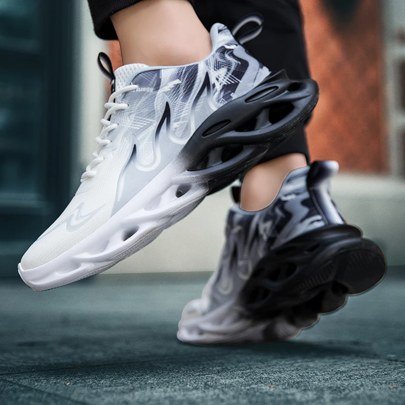Running Shoes men Mesh Breathable Flat Cushioning Soft Comfortable Sneakers Outdoor Gym Trendy Casual Jogging Shoes for Men