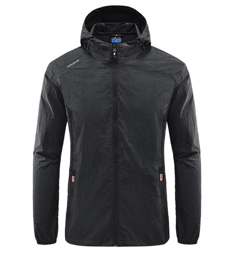 Summer Men Hiking Fishing Cycling Hooded Gym Sport Windbreaker Ultra Light Coat Men Outdoor Quick Dry Sun-Protective Thin Jacket