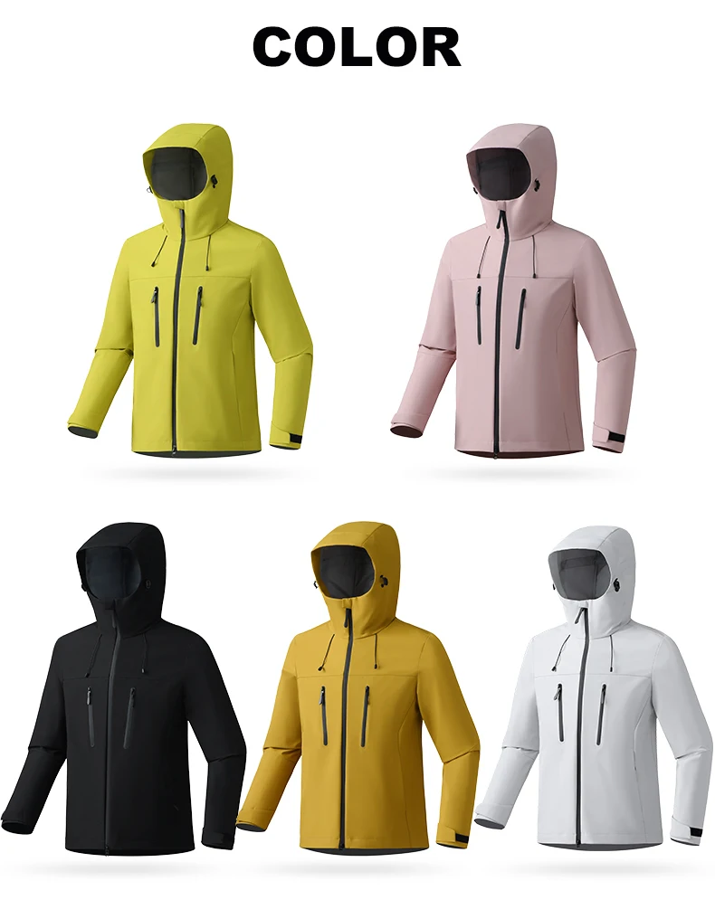 JNLN Women Men Waterproof Jacket Hiking Camping Trekking Windbreaker Unisex Outdoor Sporty Rain Coat Hooded Climbing Clothes
