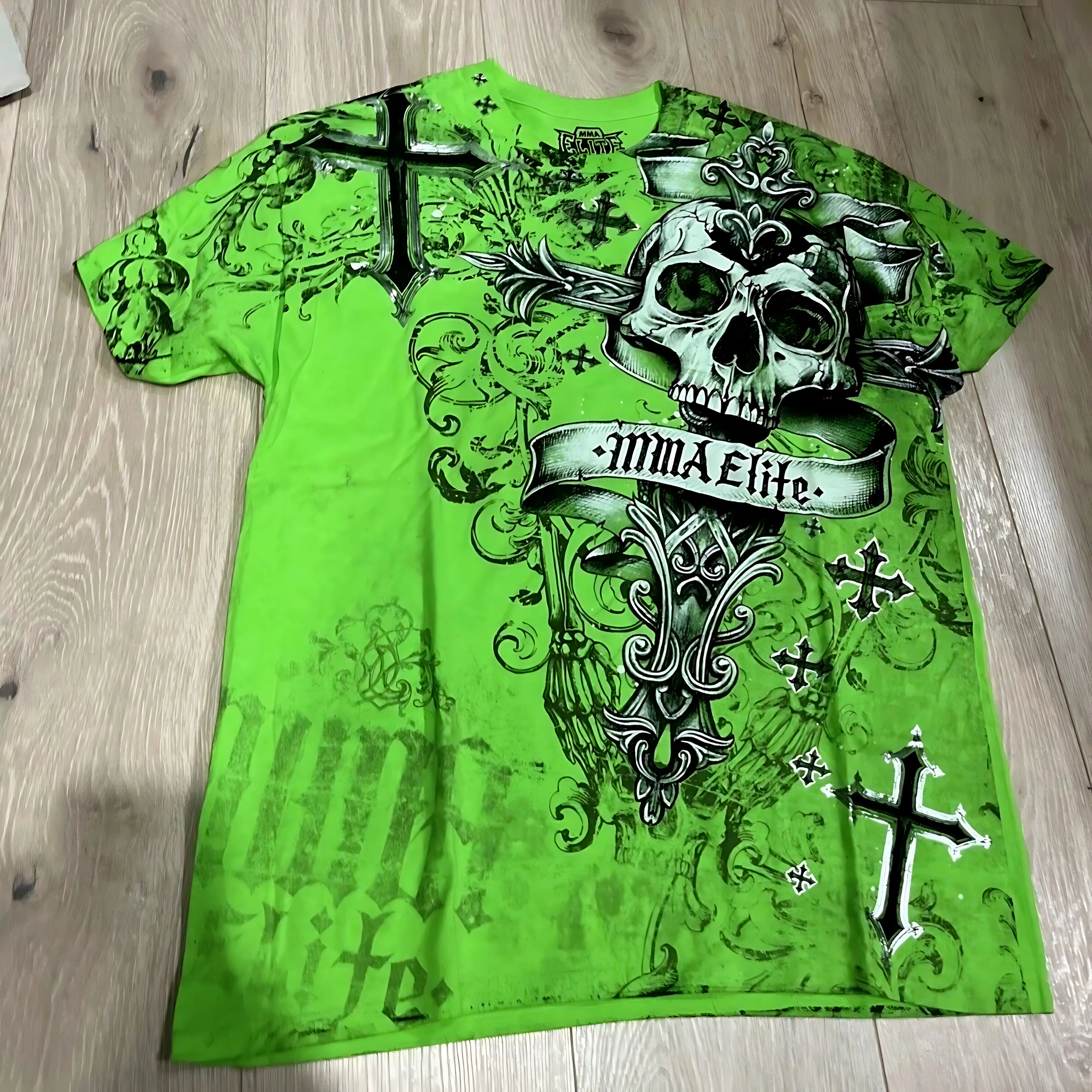 The 2025 summer new men’s T-shirt features outdoor street fashion casual comfort breathability and 3D skull pattern printing